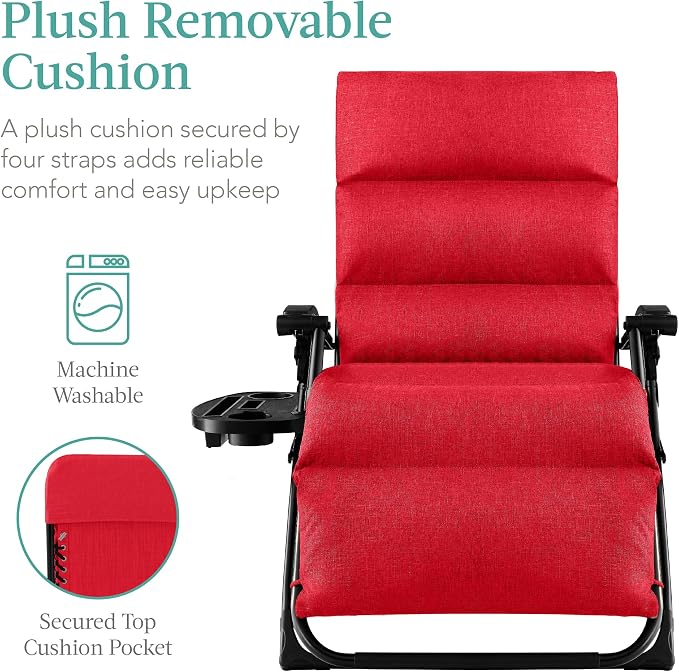 Best Choice Products Oversized Zero Gravity Chair, Folding Outdoor Patio - Image 3