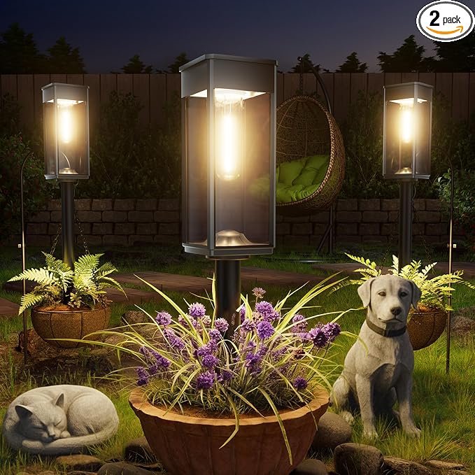 Solar Pathway Lights Outdoor, 2 Pack Bright Solar Lights Outdoor, IP65 by Professionalproductionofsolarlightsoutdoor%EF%BC%9A%EF%BC%89