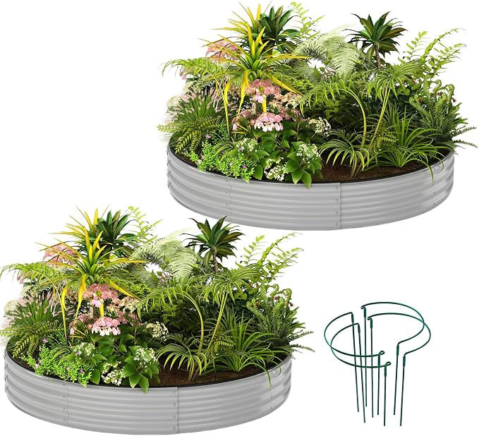 Galvanized Metal Planter Raised Garden Bed Kit by ZFHgarden
