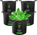 VIVOSUN 5-Pack 7 Gallon Plant Grow Bags, Heavy Duty Thickened Nonwoven Fabric by VIVOSUN