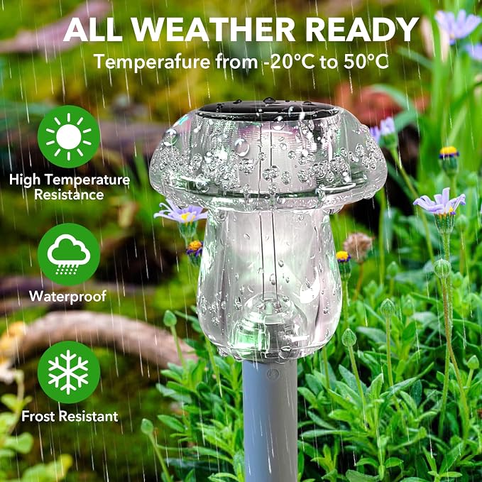 Solar Lights Outdoor, 16 Pack Mushroom Lights Outside Waterproof, Solar Powered - Image 7