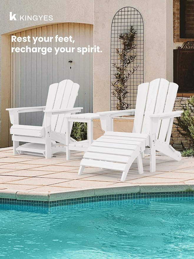 KINGYES Folding Adirondack Ottoman - Image 4