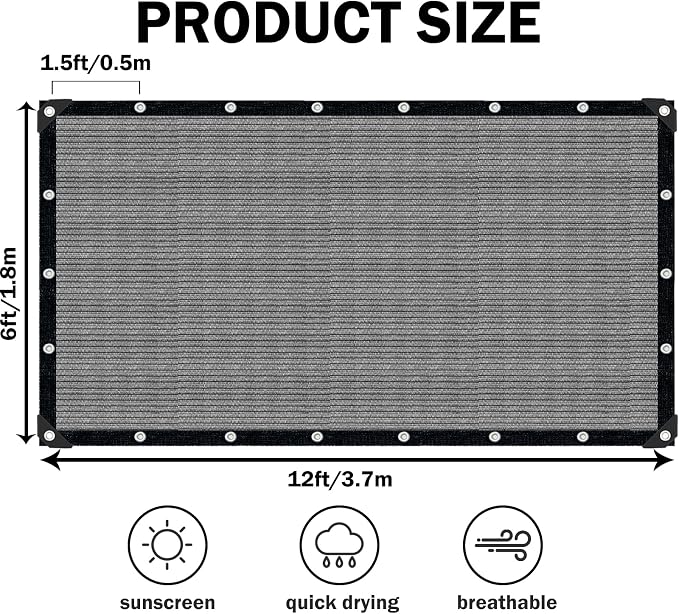 Grey Sun Shade Cloth, Pergola Shade Cover - Image 2