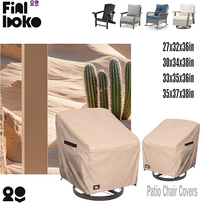 Outdoor Chair Covers 2 Pack, 100% Waterproof Heavy Duty Patio Furniture Cover - Image 3