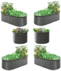 A ANLEOLIFE 6-Pack 6X3X2ft & 3x3x2ft Deep Root Galvanized Raised Garden Beds by AAnleolife
