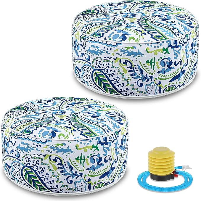 Outdoor Inflatable Ottoman Waterproof Pouf Ottoman by Cinnvoice