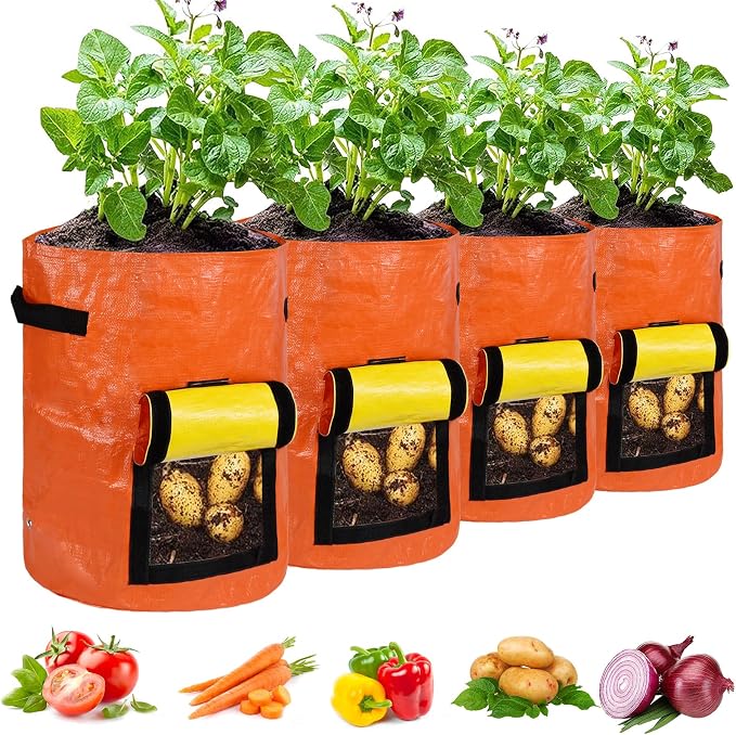 JJGoo Potato Grow Bags, 4 Pack 10 Gallon by JJGoo
