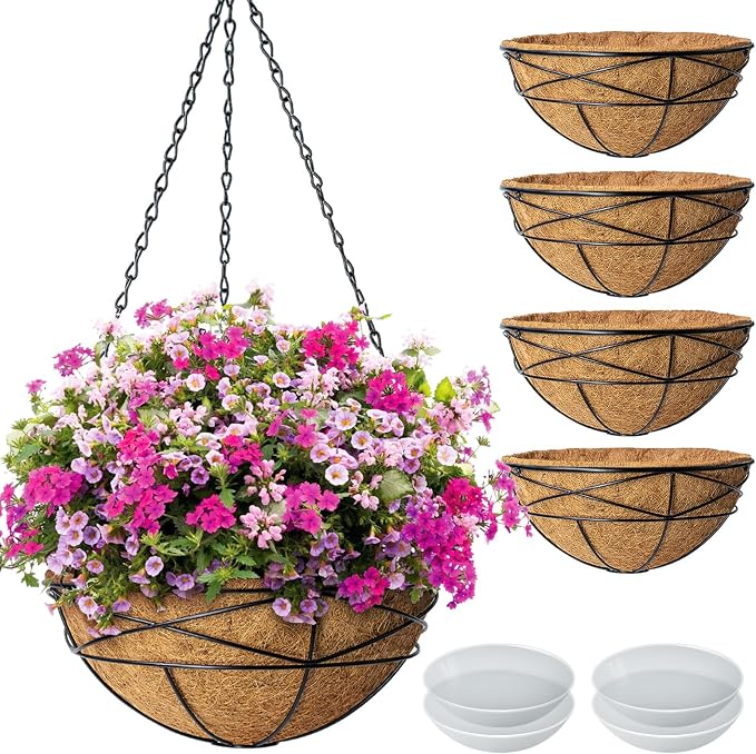 4 Pack 12 Inch Hanging Planters by KarlliuHOMEGARDEN