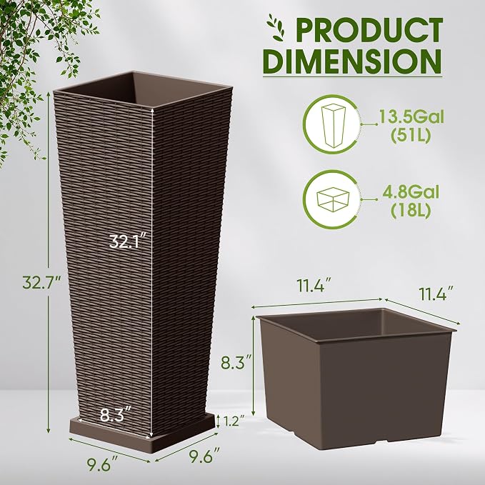 Devoko Resin Tall Planters - Image 7