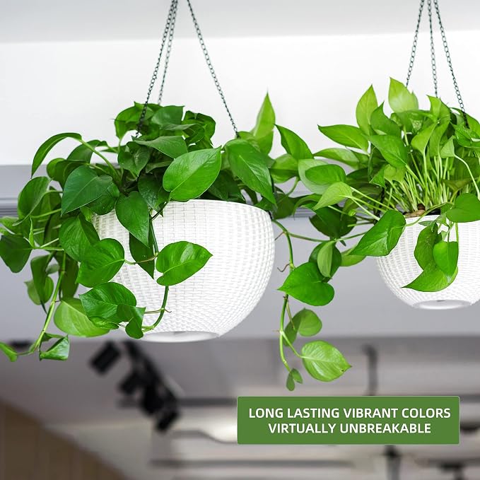 Dexceder 9 Inch Self Watering Hanging Planters Indoor Outdoor, Thickened - Image 6