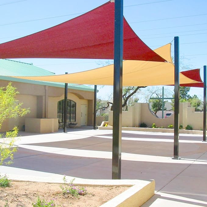E&K Sunrise 17' x 17' x 17' Sun Shade Sail Triangle Canopy Shade Cover UV Block - Image 8