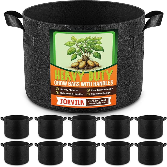 10 Pack 5 Gallon Grow Bags, Thickened Nonwoven Fabric Planter Pots by Unknown