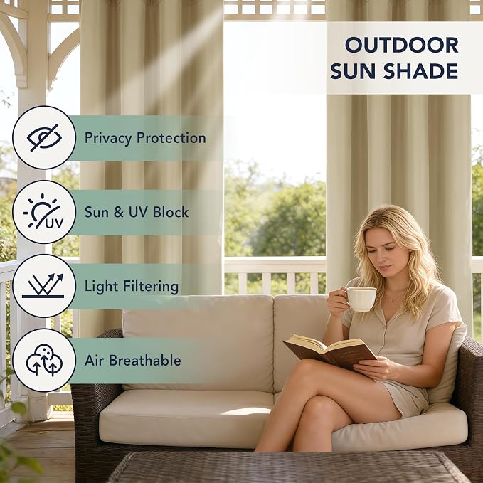 Extra Wide Outdoor Curtains Waterproof - Image 3