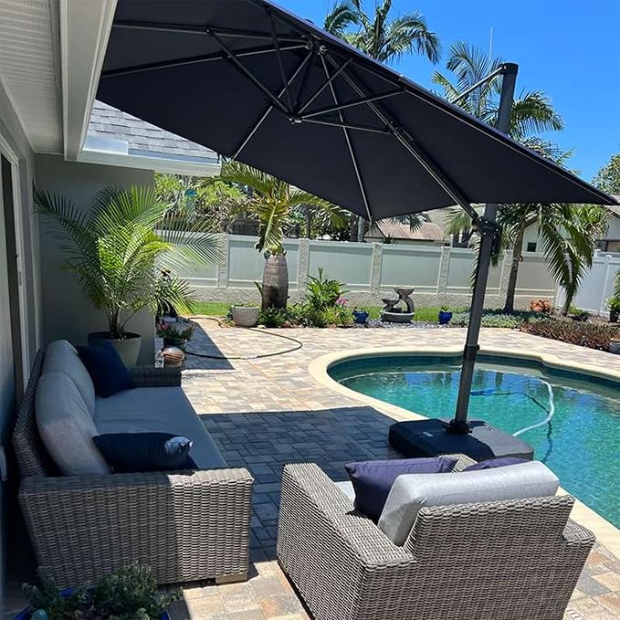 PURPLE LEAF 8 Feet Square Cantilever Umbrella Patio Umbrella - Image 3