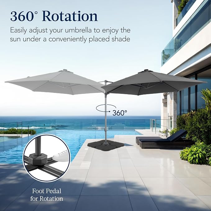 Best Choice Products 10ft Offset Cantilever Hanging Market Patio Umbrella - Image 3
