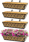 4 Pack 24 Inch Window Boxes Planters by KarlliuHOMEGARDEN