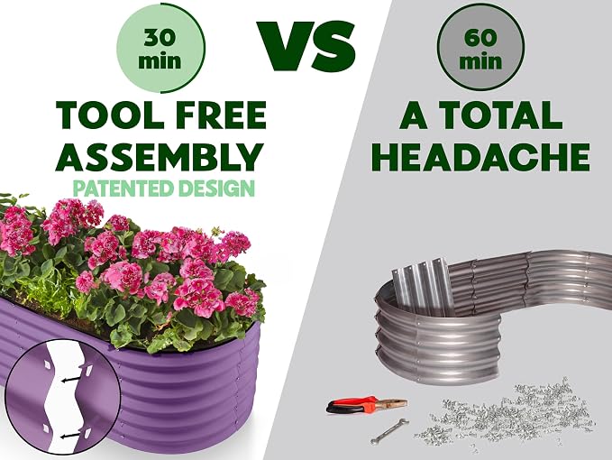 9-in-1 Galvanized Steel Raised Garden Bed // 8×2×1.5 ft Modular Planter - Image 6