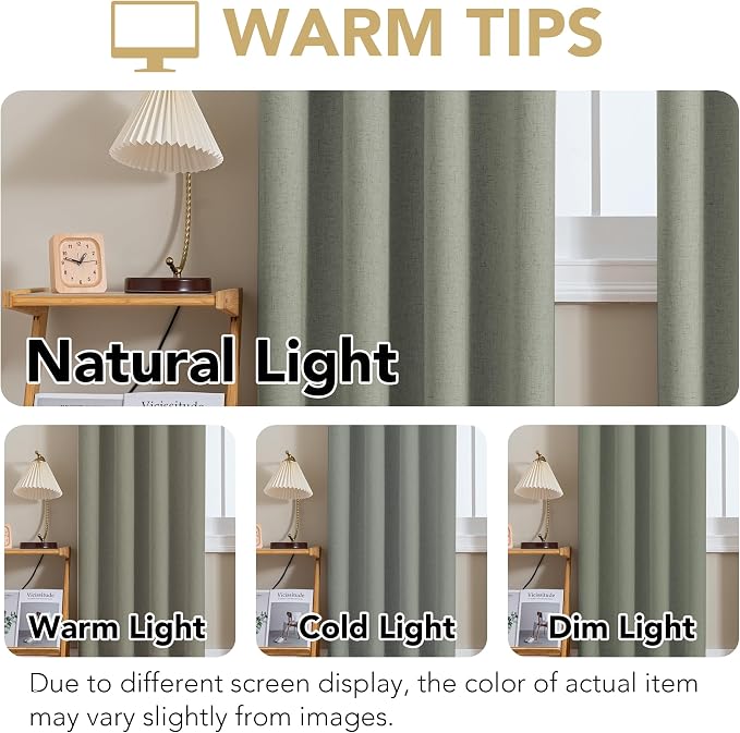 H.VERSAILTEX Linen Curtains 100% Blackout Curtains - Image 4