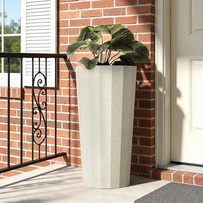 23.6" Tall Outdoor Planters Set of 2, Large Planters - Image 5