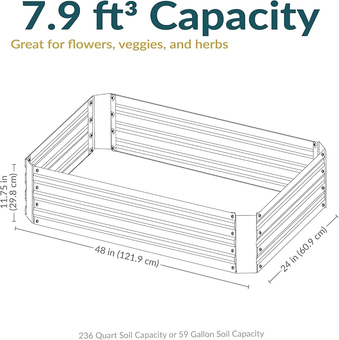 Sunnydaze 11.75" H Raised Metal Garden Bed - Image 6