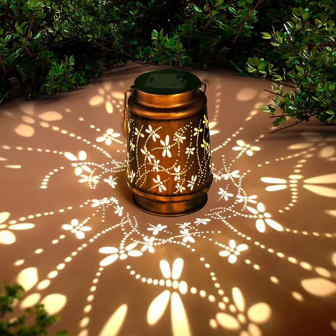 Dragonfly Birthday Gifts for Women Mom Grandma Solar Lanterns Outdoor by DIBIEECN