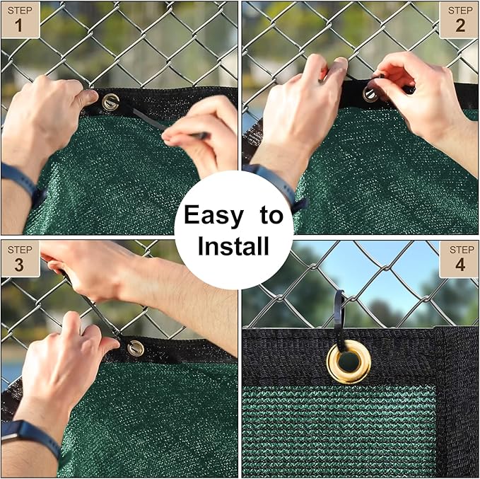 UPGRADE Privacy Fence Screen 3'x33' Dark Green Outdoor 90% Visibility Blockage - Image 4