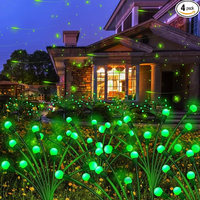 Kohlrabi Solar St Patricks Day Lights Outdoor, 4 Pack 40 LED Solar Green by KohlrabiDecor