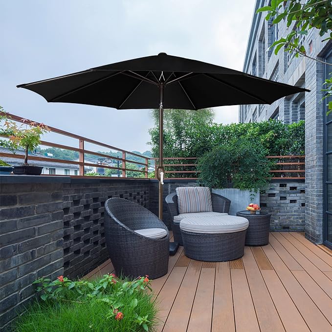 Blissun 9' Outdoor Patio Umbrella, Outdoor Table Umbrella, Yard Umbrella - Image 6