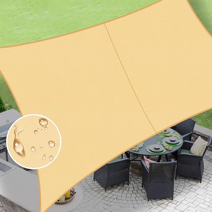 LOVE STORY Rectangle 7'x10' Waterproof Sun Shade Sail Canopy UV Block by LOVESTORY