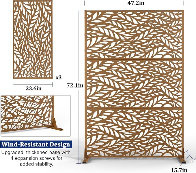 Outdoor Privacy Screen, Freestanding Privacy Fence Panels - Image 2