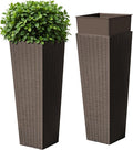 Devoko Resin Tall Planters for Outdoor Plants Set of 2, Large Taper Outdoor by DEVOKO