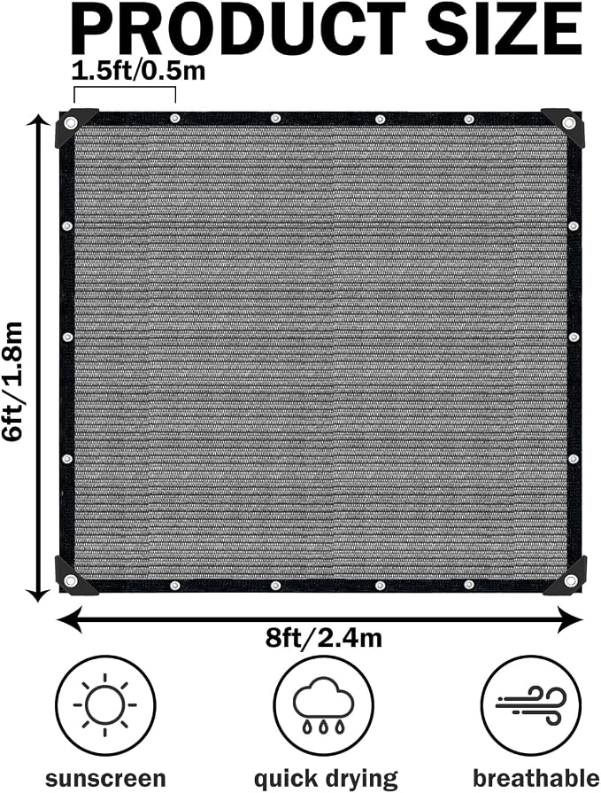 Grey Sun Shade Cloth, Pergola Shade Cover - Image 2