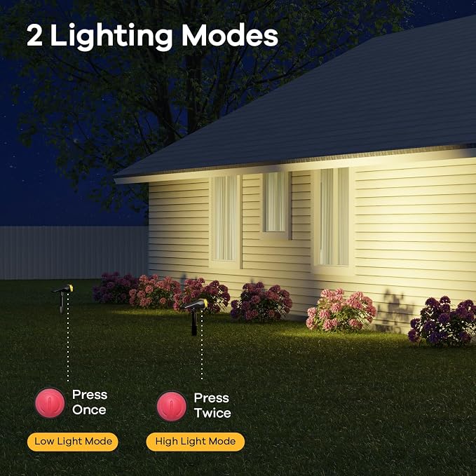 Consciot Solar Spotlights Outdoor, IP67 Waterproof 2-in-1 Solar Spot Lights - Image 7