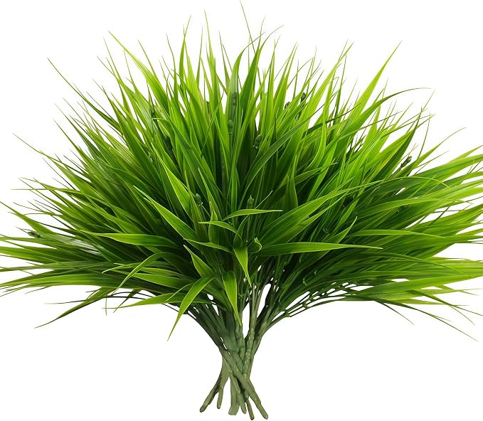 alyptus Artificial Grass Outdoor 12 Bundles Fake Plants Outside Green Onion by ALYPTUS