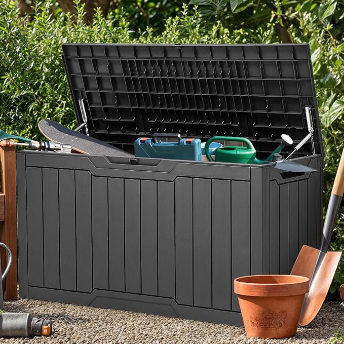 YITAHOME 100 Gallon Resin Deck Box, Weather Resistant Outdoor Storage Box - Image 2