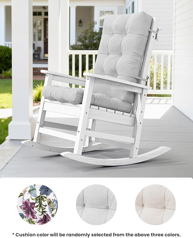 SERWALL Oversized Outdoor Rocking Chair Set of 2, HDPE Rocker - Image 9