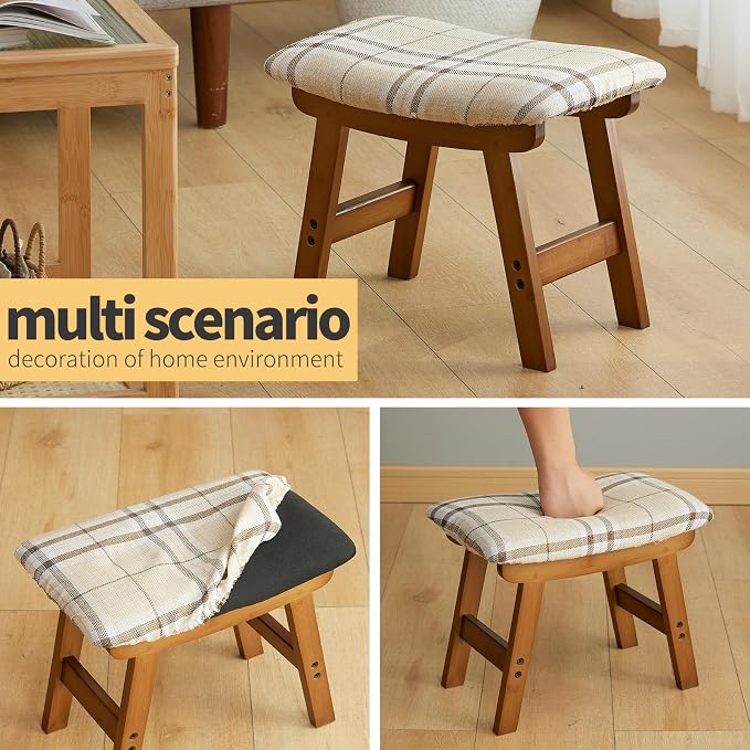 Foot Stool Ottoman Foot Rest Under Desk, Small Stool - Image 8