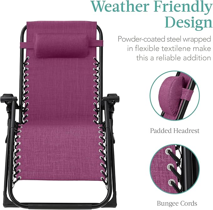 Best Choice Products Oversized Zero Gravity Chair, Folding Outdoor Patio - Image 4