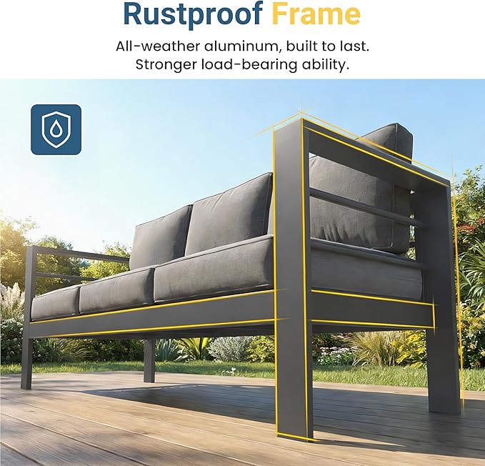 Wisteria Lane Aluminum Outdoor Patio Furniture Set, Oversized Patio - Image 3