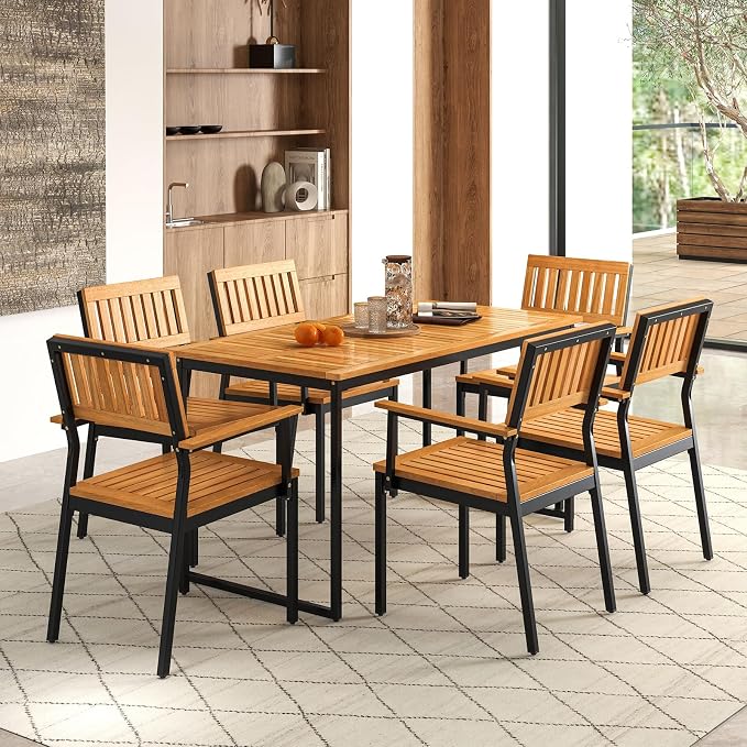 Tangkula 7 Piece Outdoor Dining Set - Image 2