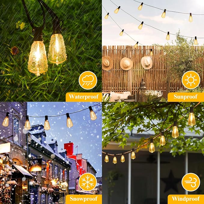 Brightever LED Outdoor String Lights 50FT Patio Lights - Image 5