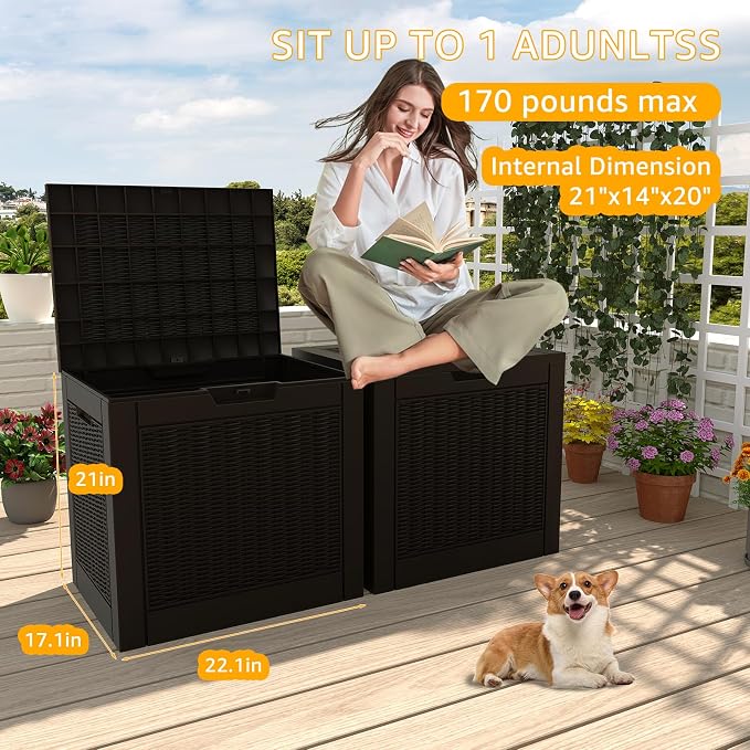 DRATO 31 Gallon Deck Box, Outdoor Storage Box - Image 5