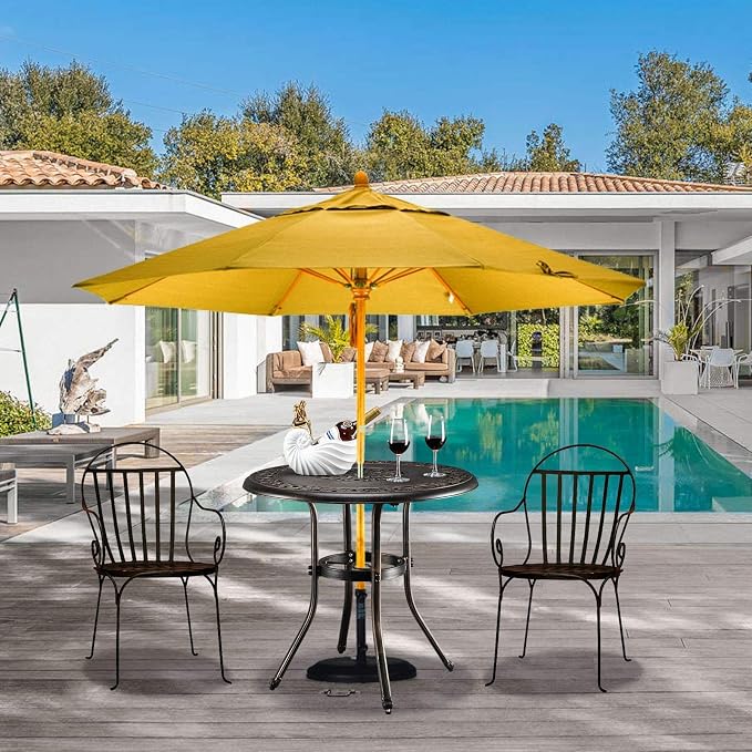 VINGLI 32" Outdoor Dining Table, Round Patio DiningTable - Image 2