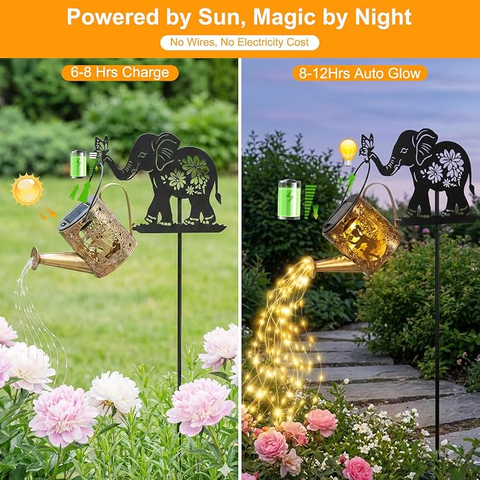 Solar Watering Can Lights Outdoor Decor - Image 4