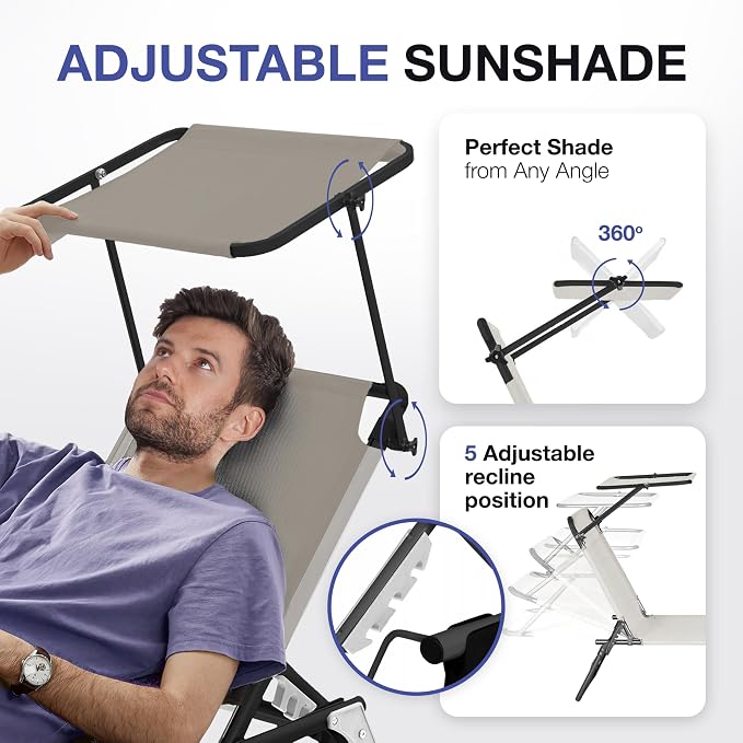 Folding Outdoor Lounge Chair - Image 6