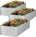 FRIZIONE 3pcs Tall 4x2ft Galvanized Raised Garden Bed Outdoor, Steel Garden Bed by FRIZIONE