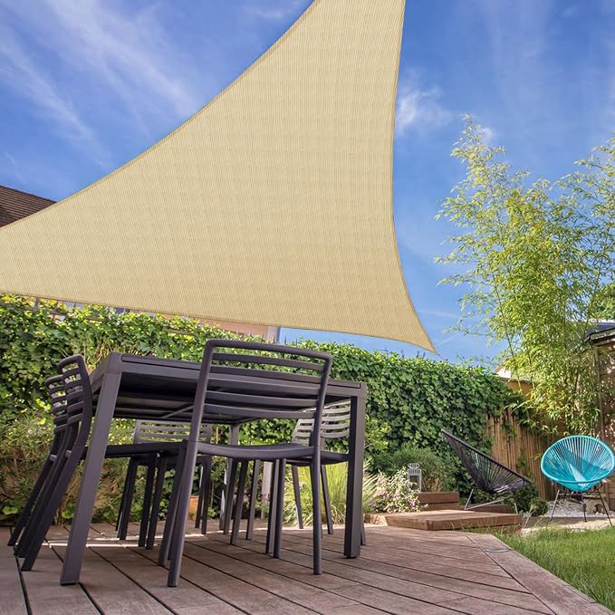 E&K Sunrise 16' x 16' x 16' Sun Shade Sail Triangle Canopy Shade Cover UV Block - Image 7