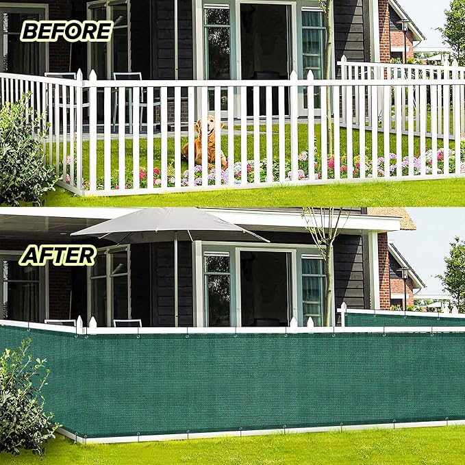 LOVE STORY 3'x10' Dark Green Balcony Screen Privacy Fence Cover UV Protection - Image 4