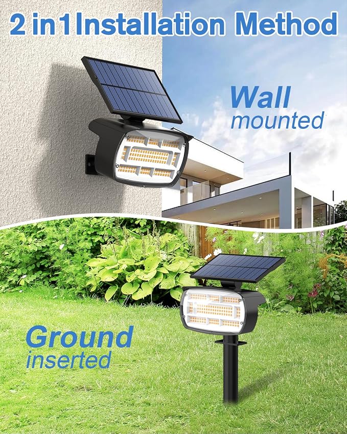 Fabrito Large Solar Spot Lights Outdoor 4 Pack, 1000 Lumens High Brightness - Image 6