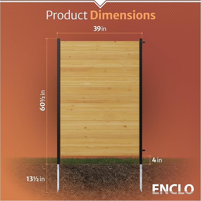 5ft H x 3.2ft W No Dig Enclo Fairmont Cedar Wood Privacy Screen, Great to Hide - Image 6
